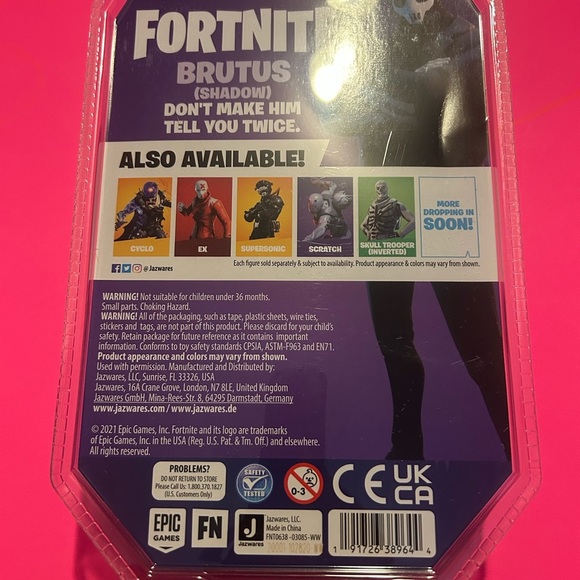 Fortnite Brutus (Shadow) SOLO MODE 4" Figure Action Figure Jazwares New - Picture 2 of 2